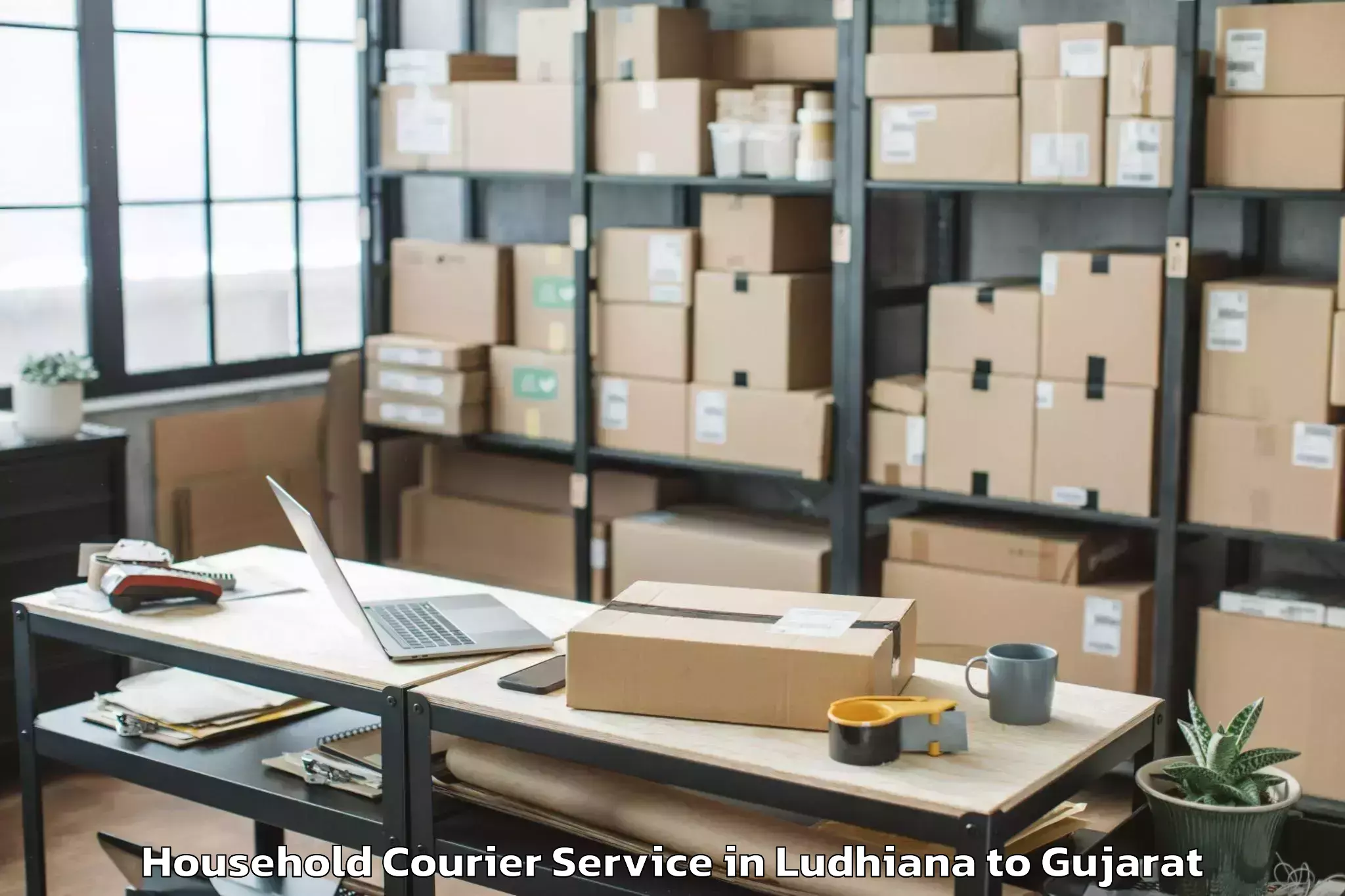 Professional Ludhiana to Satlasana Household Courier